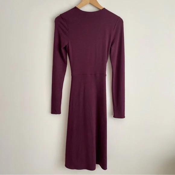 Aritzia Wilfred Free Paige Twist Front Longsleeve Dress in Cardamon NWT - Picture 6 of 15